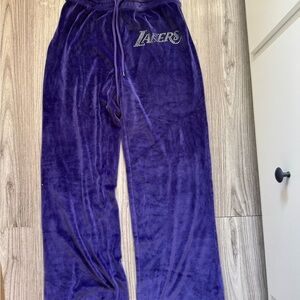 NBA Purple Velour Lounge Pants with Embroidered Logo